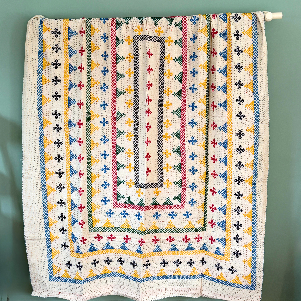 SINGLE KANTHA  - BLUE, YELLOW, NAVY, PINK, GREEN