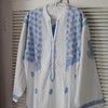Long Sleeved Nightie - Blue Embroidery