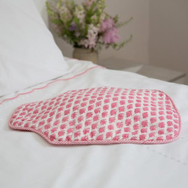 Pink Elephant Cotton Block Printed Hot Water Bottle Cover