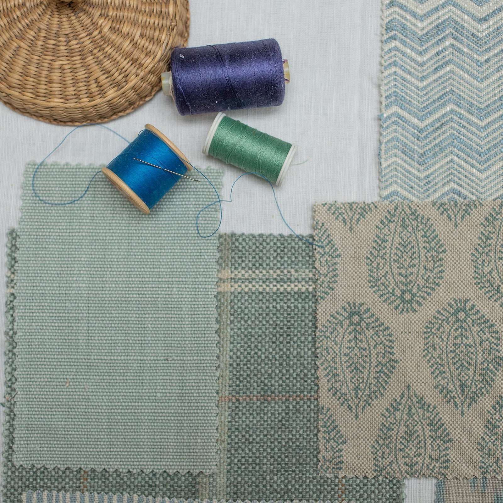 Blue Leaf Fabric