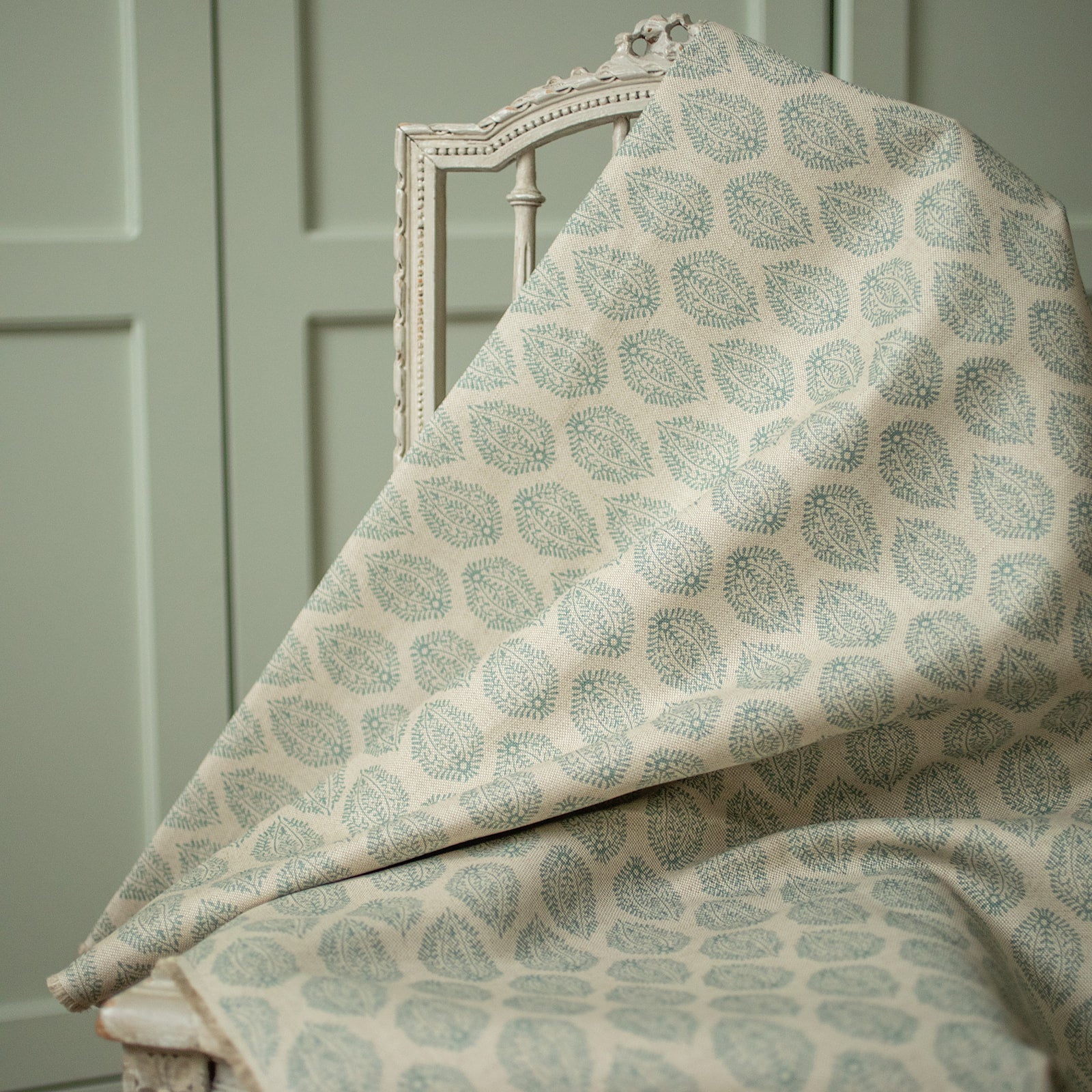 Blue Leaf Fabric