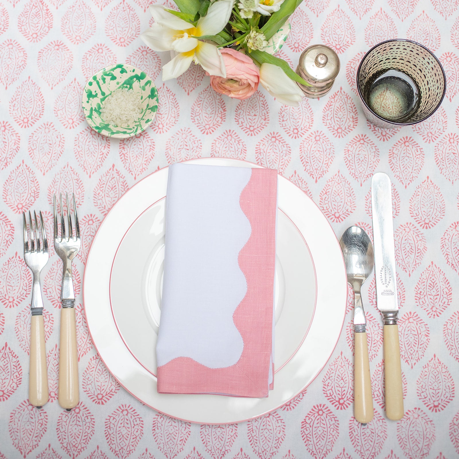 Pink Leaf Tablecloth