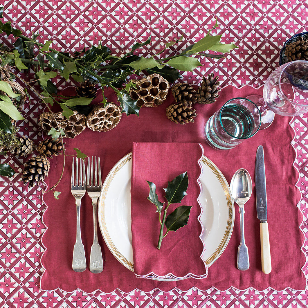 Bordeaux Scallop Napkin - Set of 4