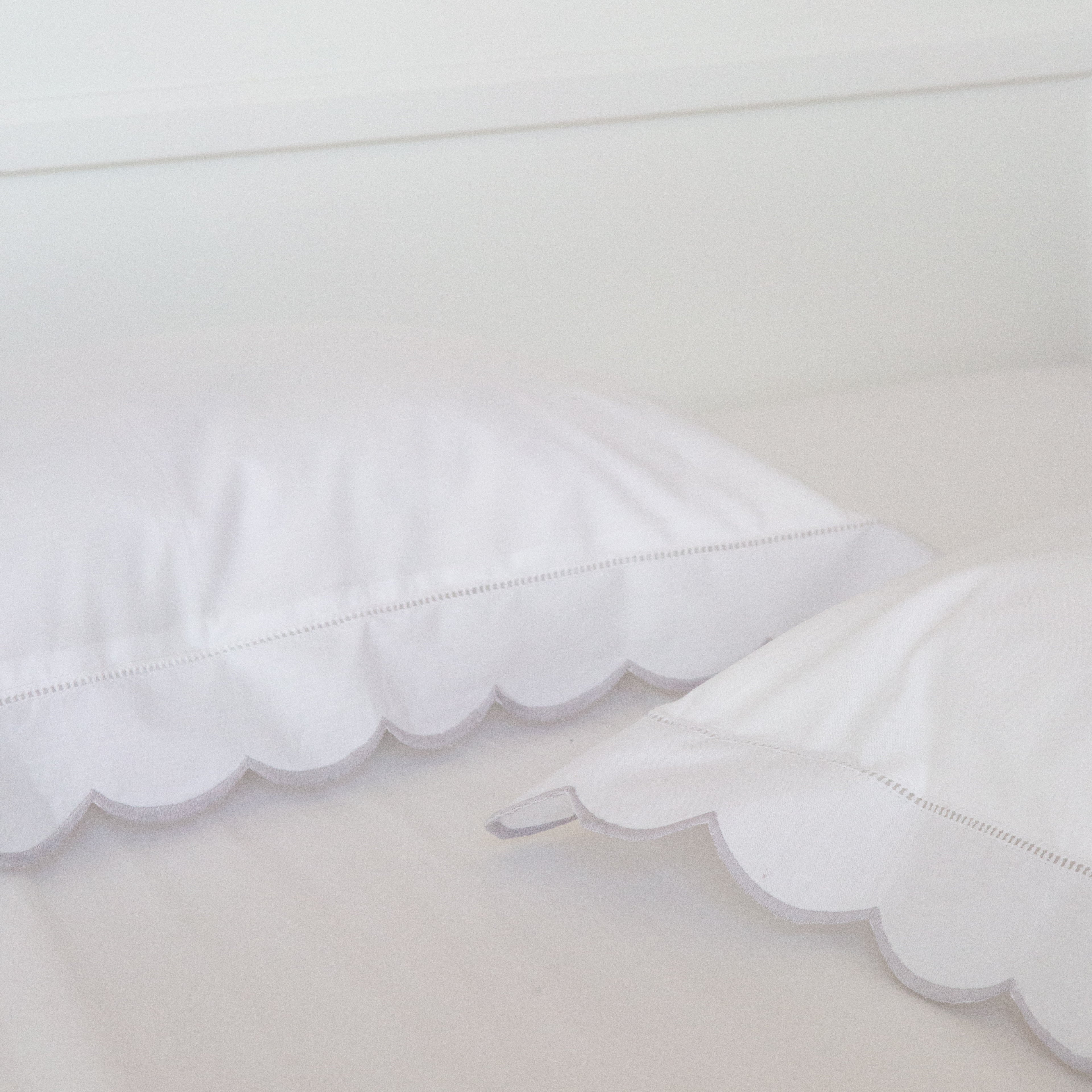 Grey Scallop Baby Boudoir Pillowcase
