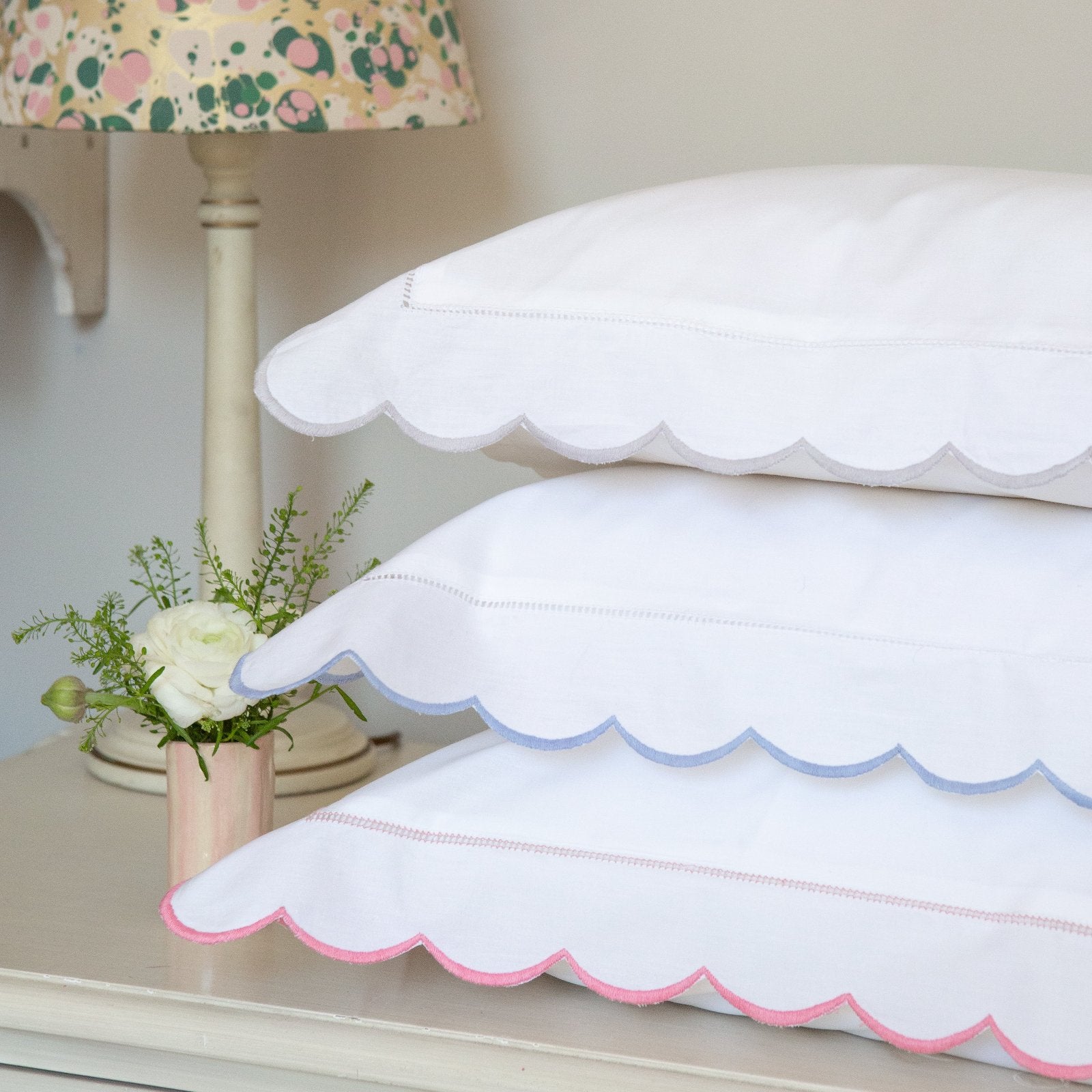 Grey Scallop Baby Pillowcase