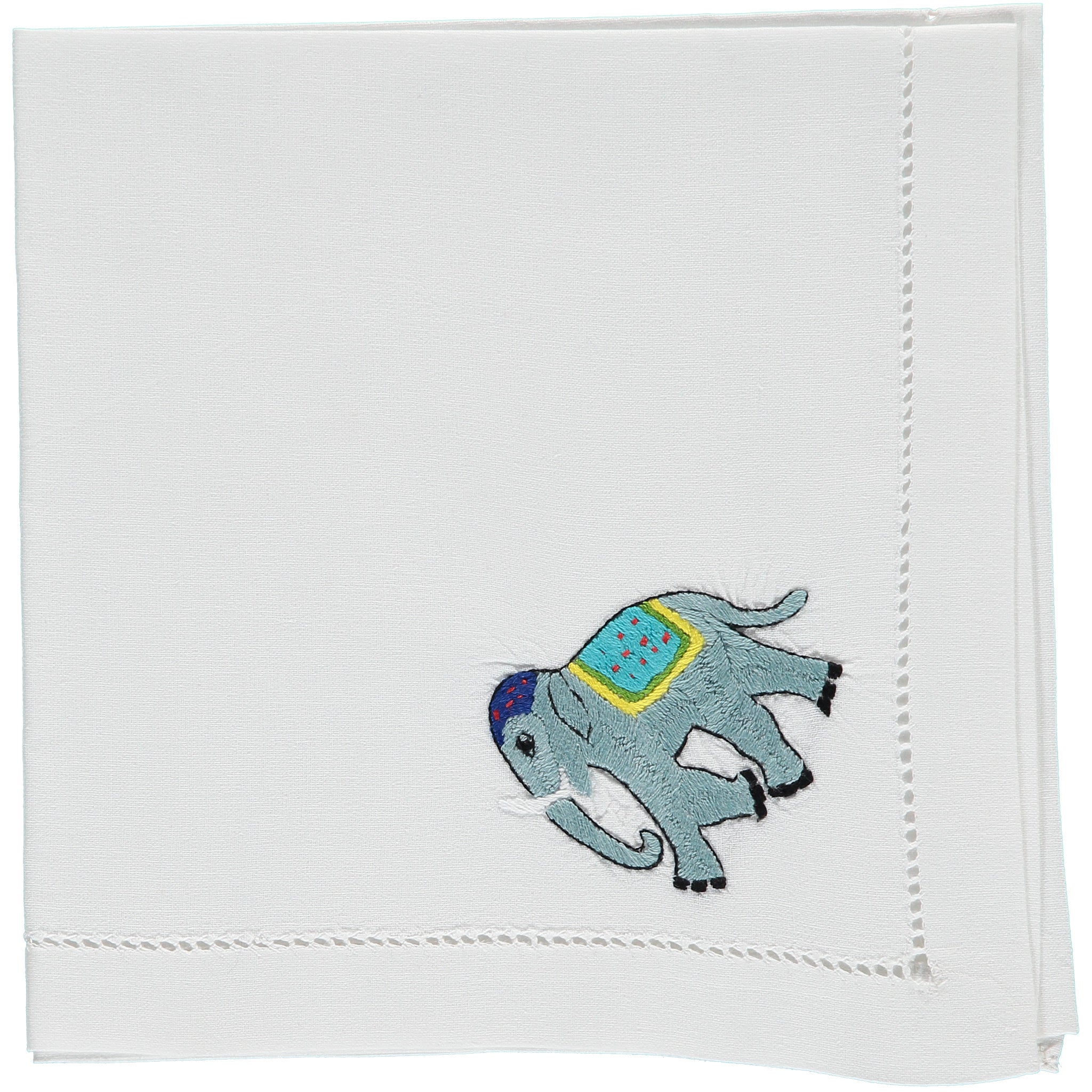 elephant embroidered napkin