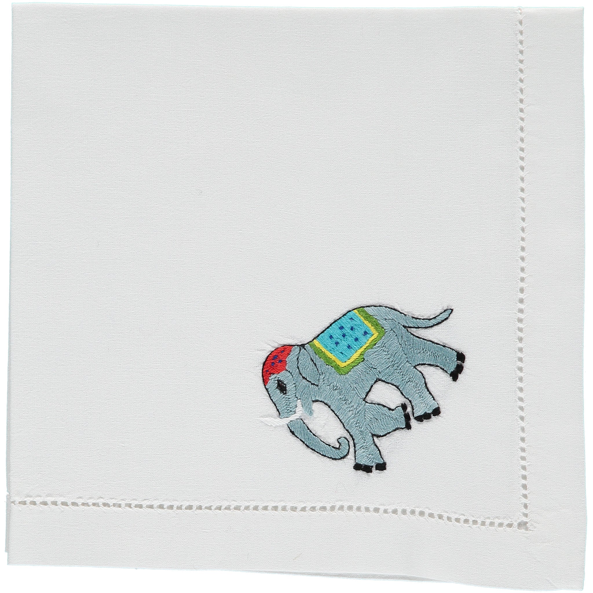 elephant embroidered napkin