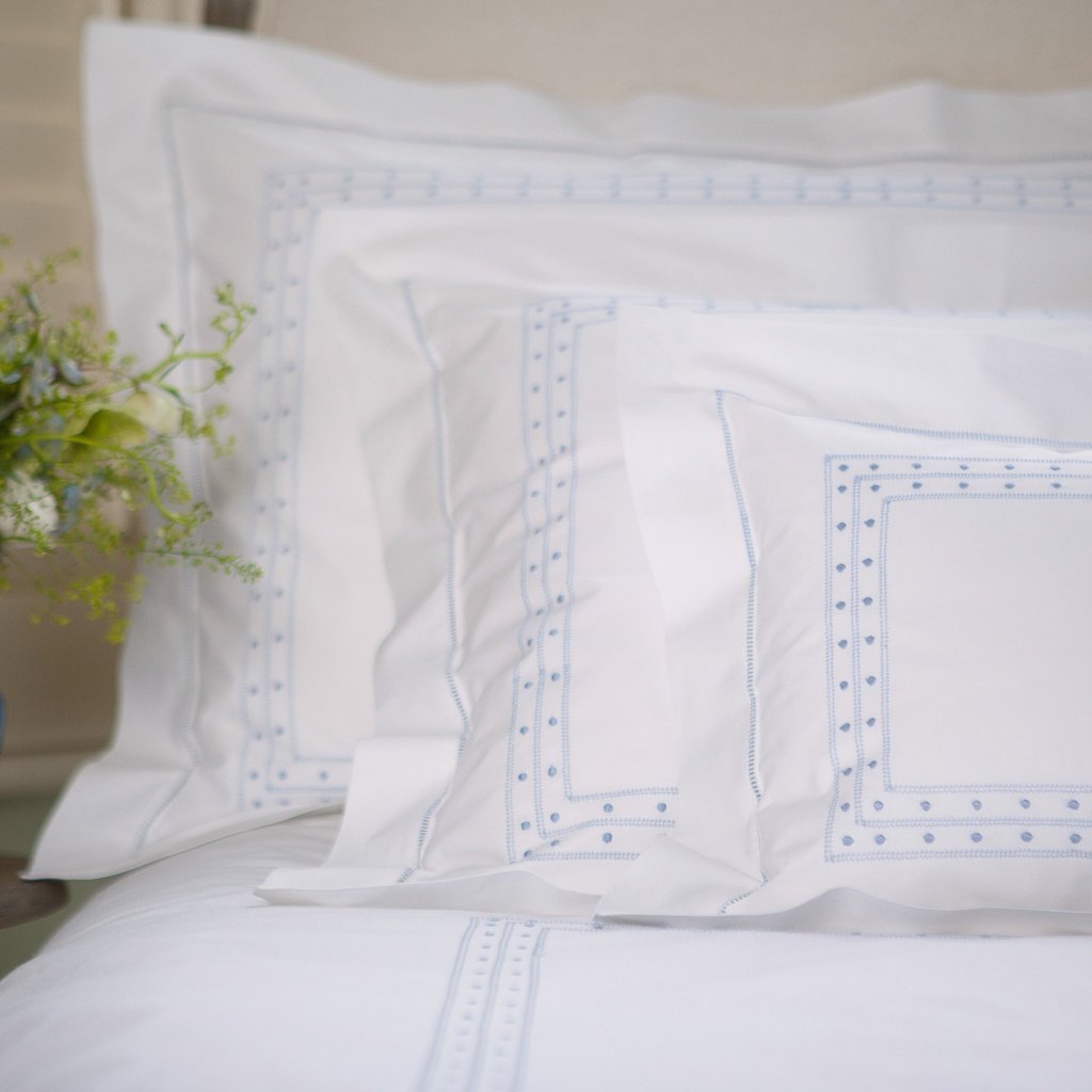 Blue and white dots baby boudoir cotton pillowcase